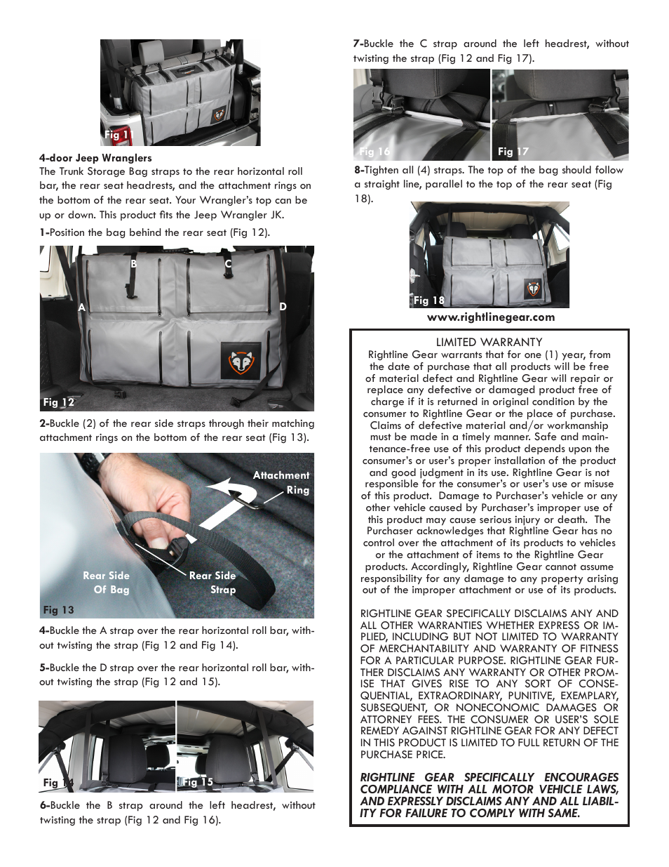 Rightline Gear Jeep Trunk Storage Bag User Manual | Page 2 / 2