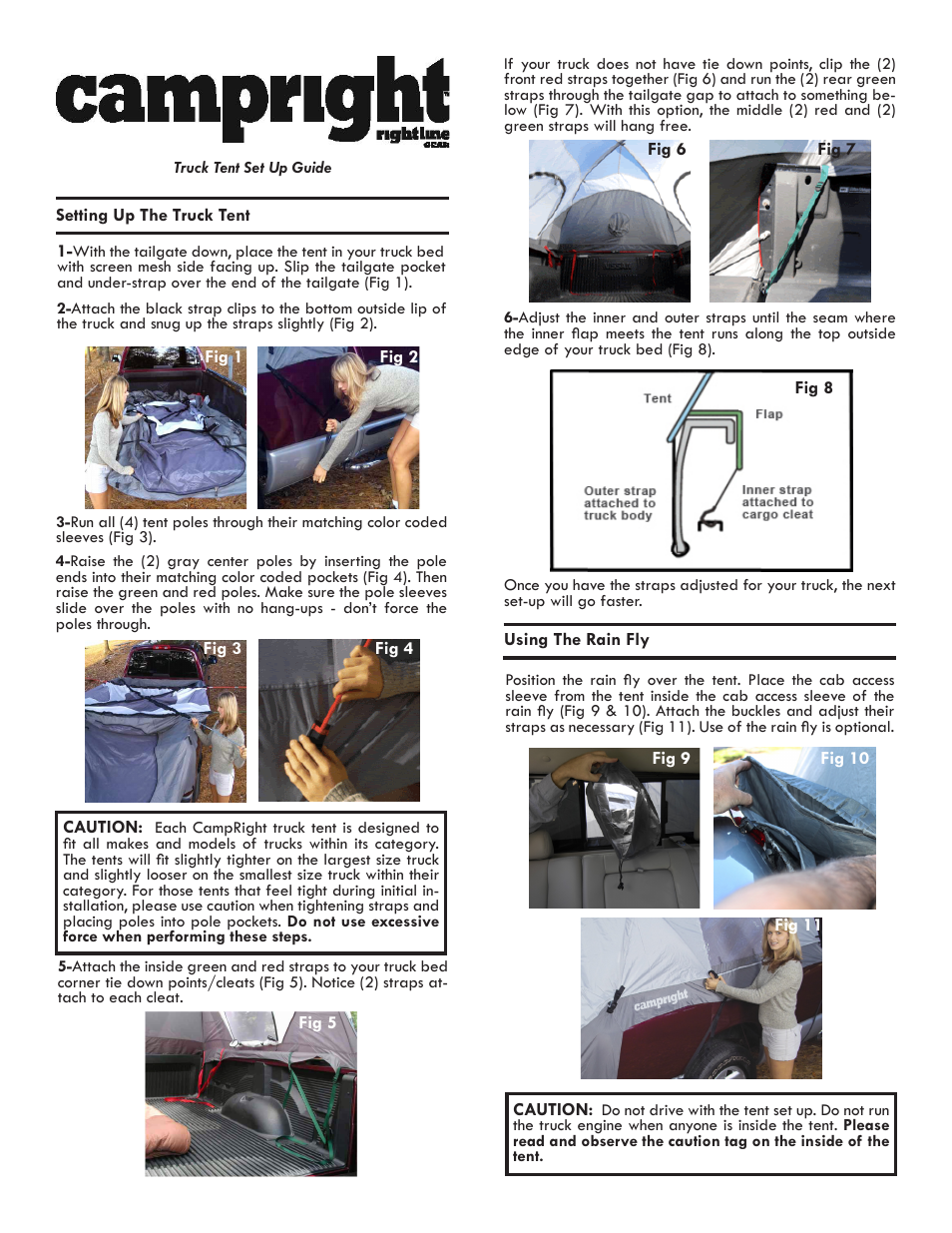 Rightline Gear CampRight Truck Tent User Manual | 2 pages