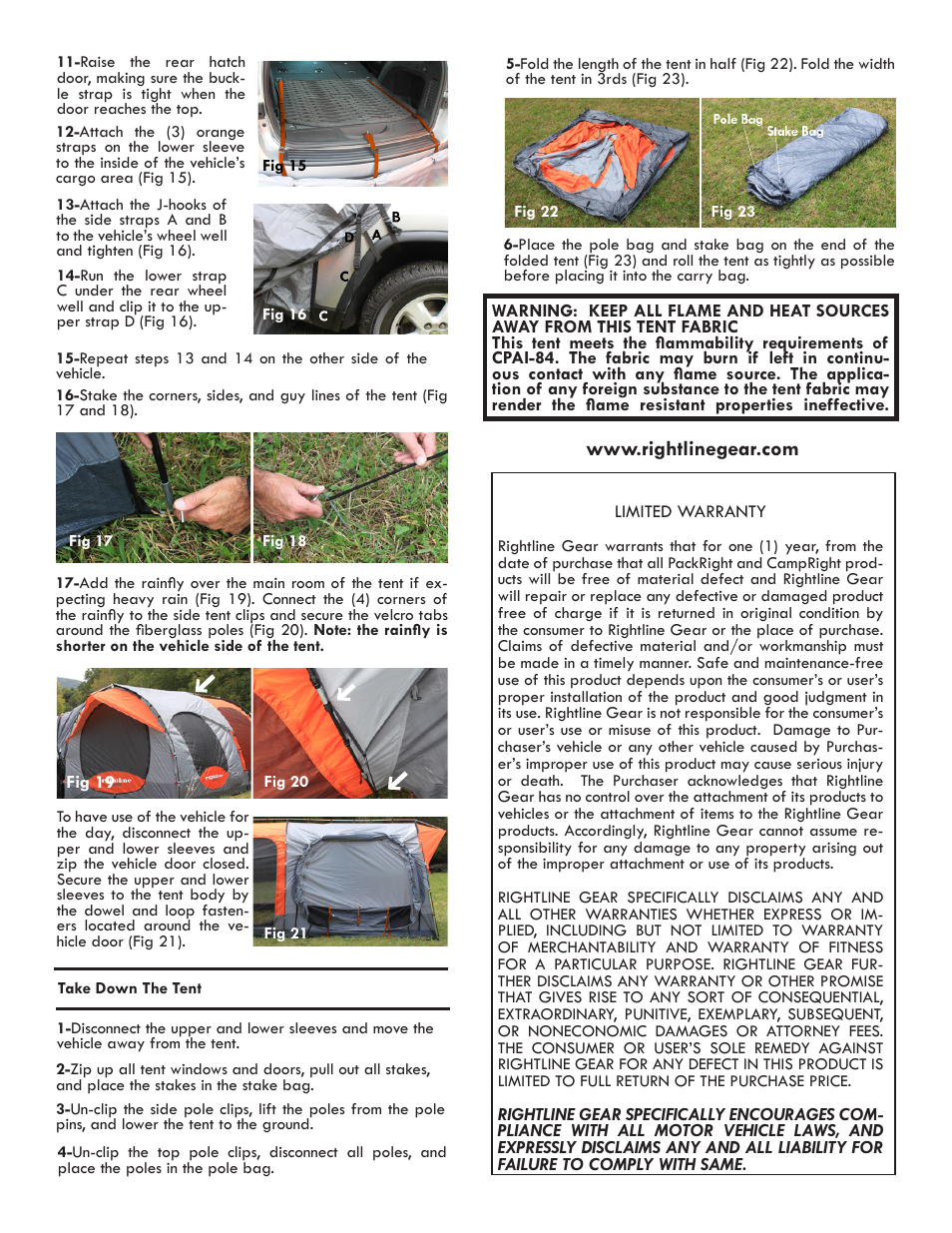 Rightline Gear SUV Tent With Screen Room User Manual | Page 2 / 2