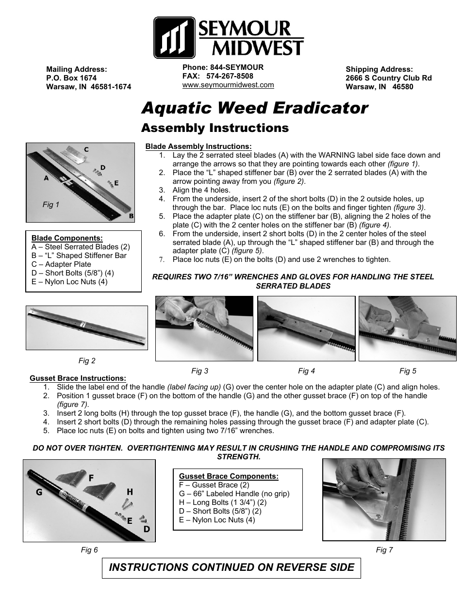 Seymour Midwest Aquatic Weed Eradicator [AWE](PK90107) User Manual | 2 pages