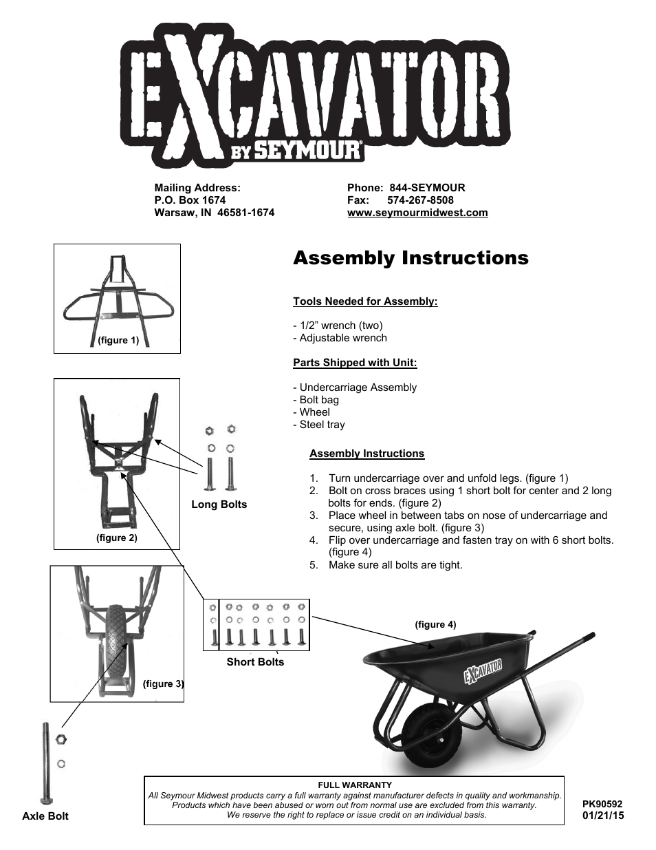 Seymour Midwest Excavator(PK90592) User Manual | 1 page