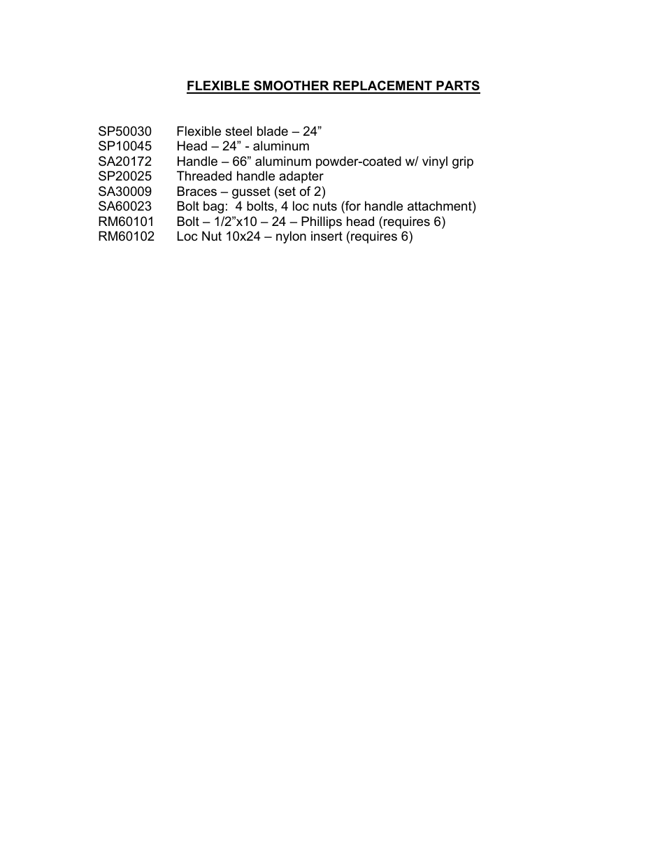 Seymour Midwest Flexible Blade Smoother(PK90327) User Manual | Page 2 / 2