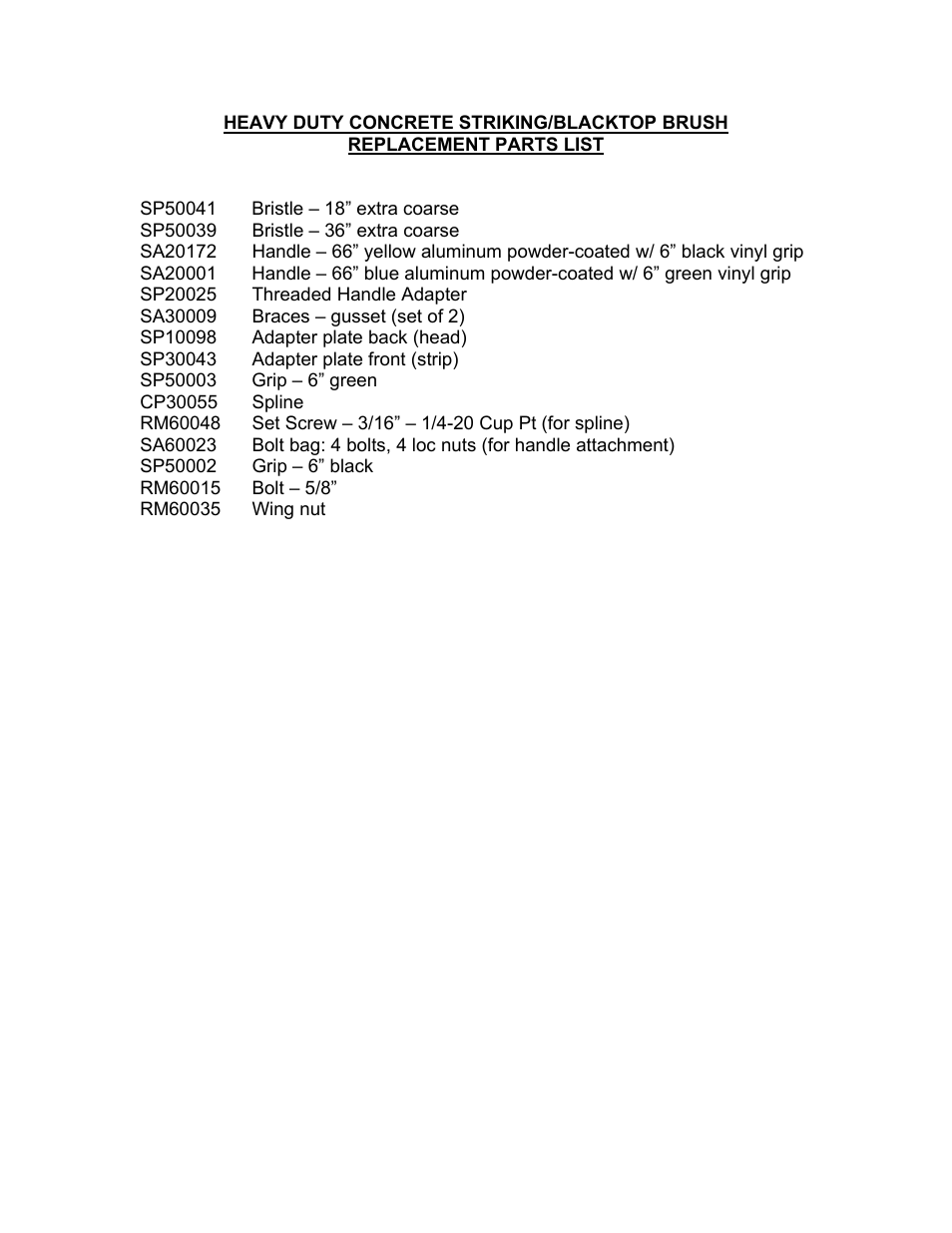 Seymour Midwest Heavy-Duty Concrete & Blacktop Brush(PK90133) User Manual | Page 2 / 2