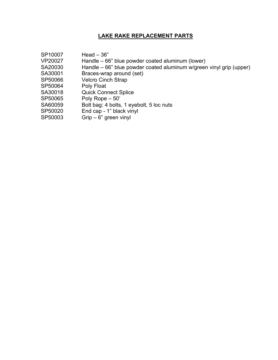 Seymour Midwest Lake Rake(PK90089) User Manual | Page 2 / 2