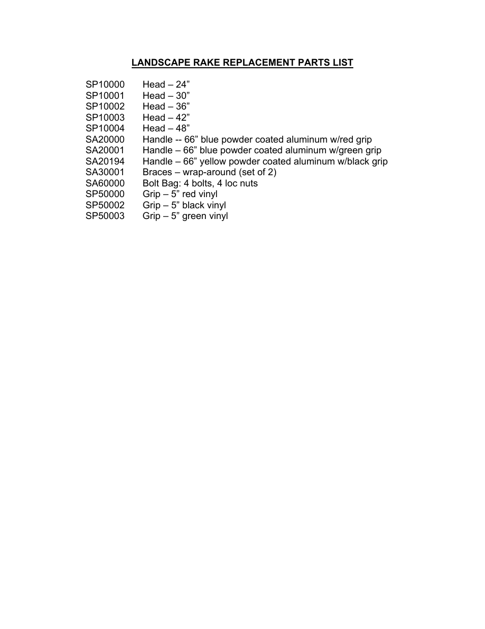 Seymour Midwest Landscape Rake(PK90078) User Manual | Page 2 / 2