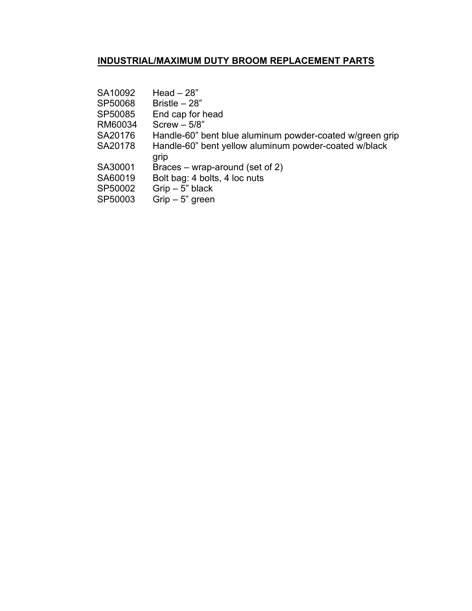 Seymour Midwest Maximum-Duty Broom(PK90221) User Manual | Page 2 / 2
