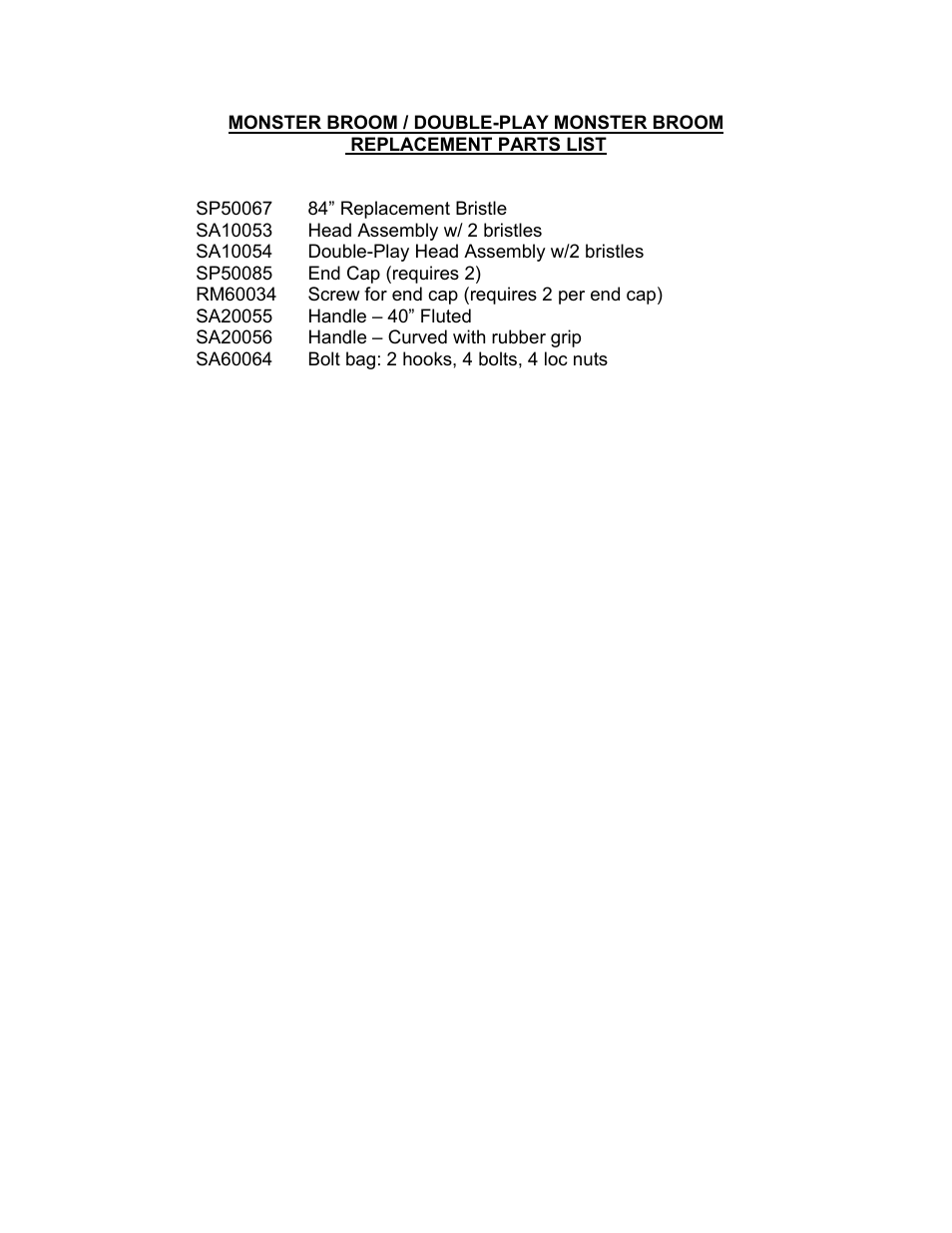 Seymour Midwest Monster Broom(PK90091) User Manual | Page 2 / 2