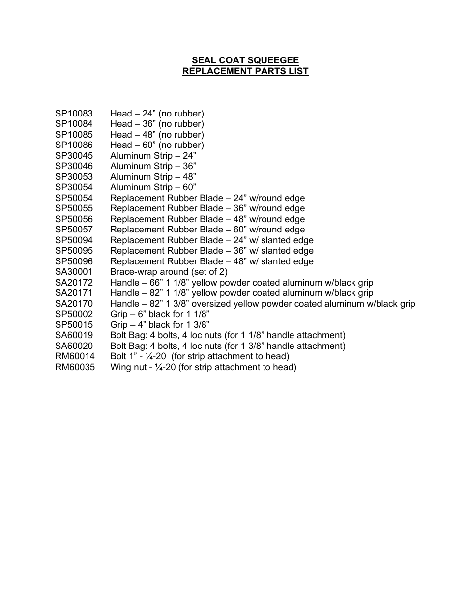 Seymour Midwest Seal Coat Squeegee(PK90292) User Manual | Page 2 / 2