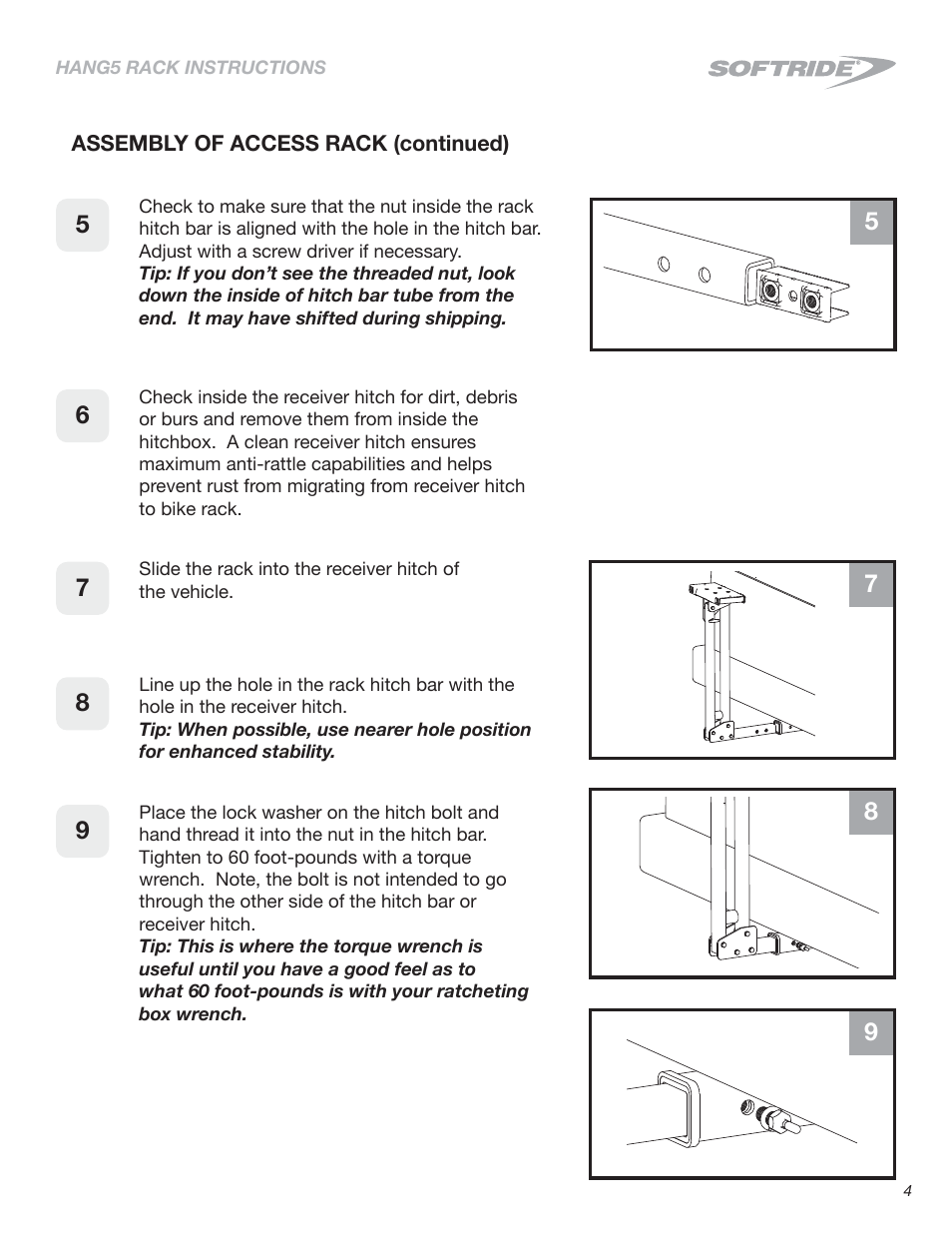 Softride 26496 Hang5 bike rack (New) User Manual | Page 4 / 15