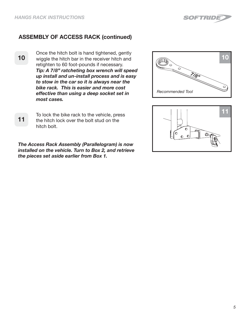 Softride 26496 Hang5 bike rack (New) User Manual | Page 5 / 15