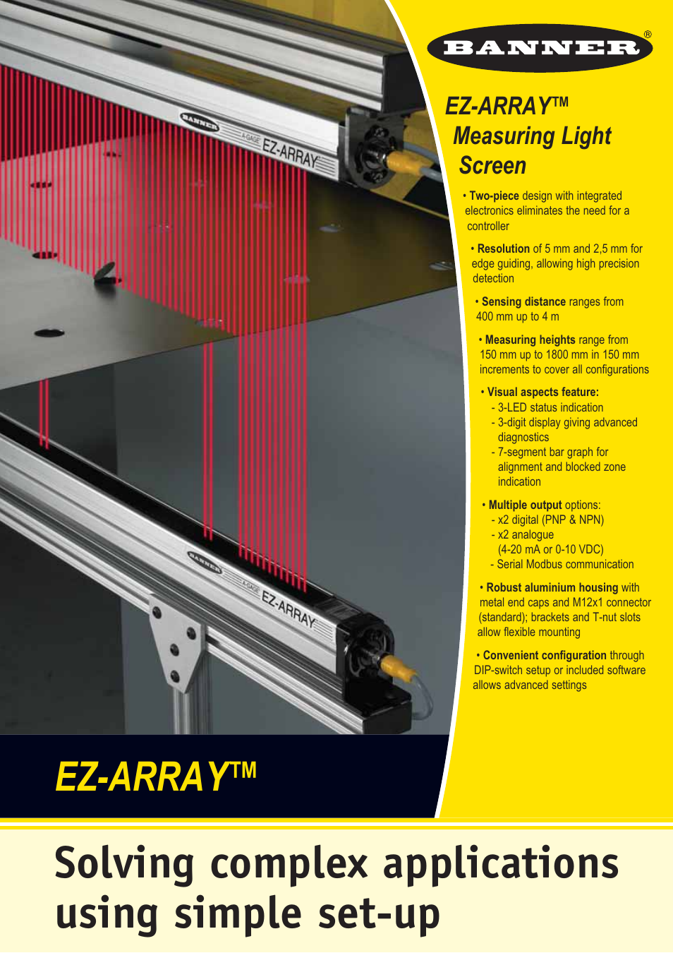 Banner Measuring Light Screen EZ-ARRAY User Manual | 2 pages