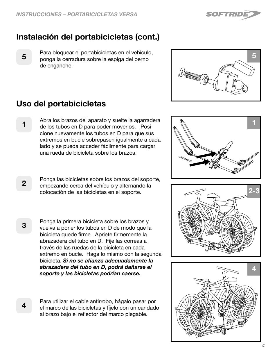 Softride 26249 Versa 2 bike rack User Manual | Page 17 / 18
