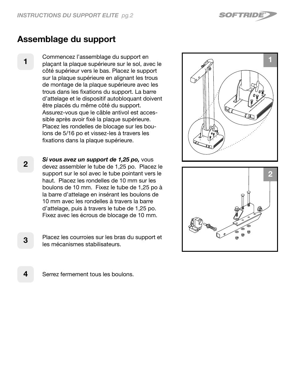 Assemblage du support | Softride Elite 4 bike rack User Manual | Page 6 / 14