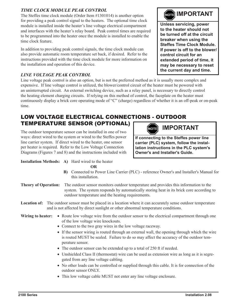 Important | Steffes 2106 Owner & Installers Manual User Manual | Page 15 / 28