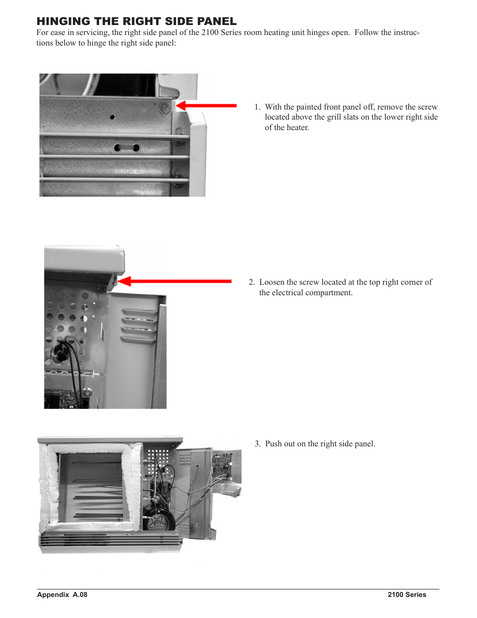 Hinging the right side panel | Steffes 2106 Owner & Installers Manual User Manual | Page 26 / 28