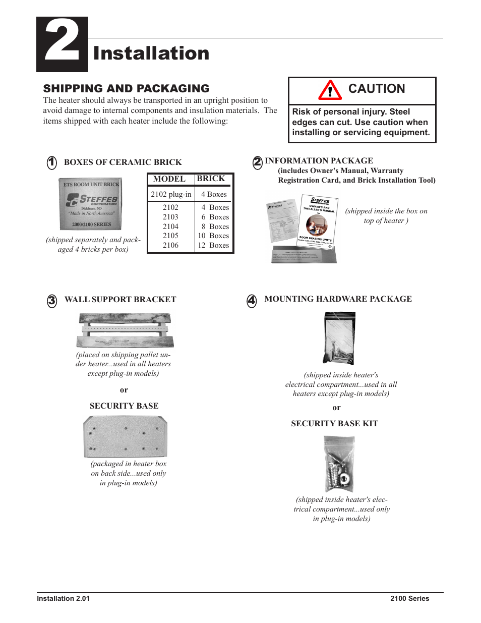 Installation, Caution | Steffes 2106 Owner & Installers Manual User Manual | Page 8 / 28