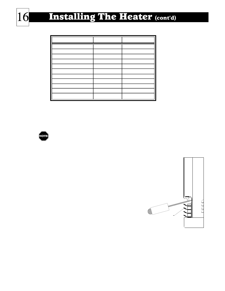 Installing the heater, Cont'd) | Steffes 2006 User Manual | Page 17 / 35