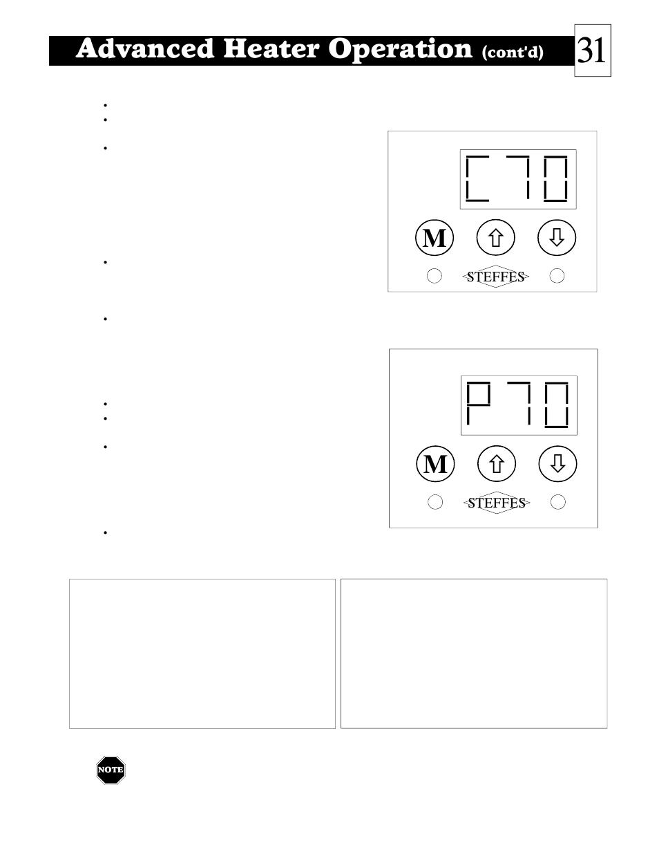 Advanced heater operation | Steffes 2006 User Manual | Page 32 / 35