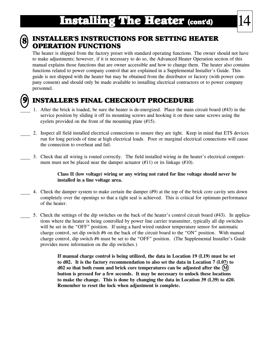 Installing | Steffes 1003 User Manual | Page 15 / 32