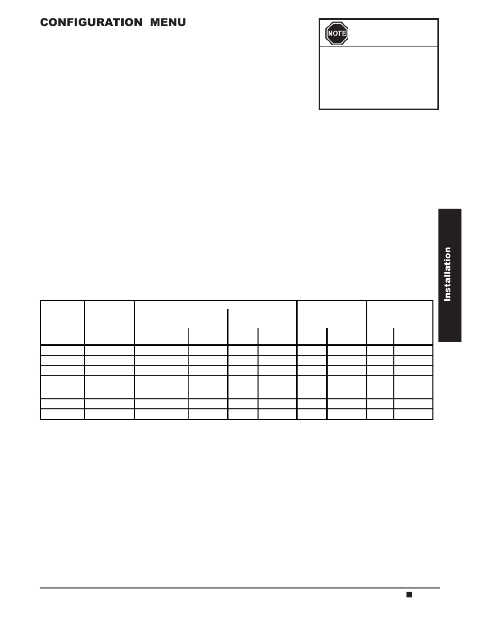 Important, Configuration menu | Steffes 4140 Owner & Installers Manual User Manual | Page 21 / 40