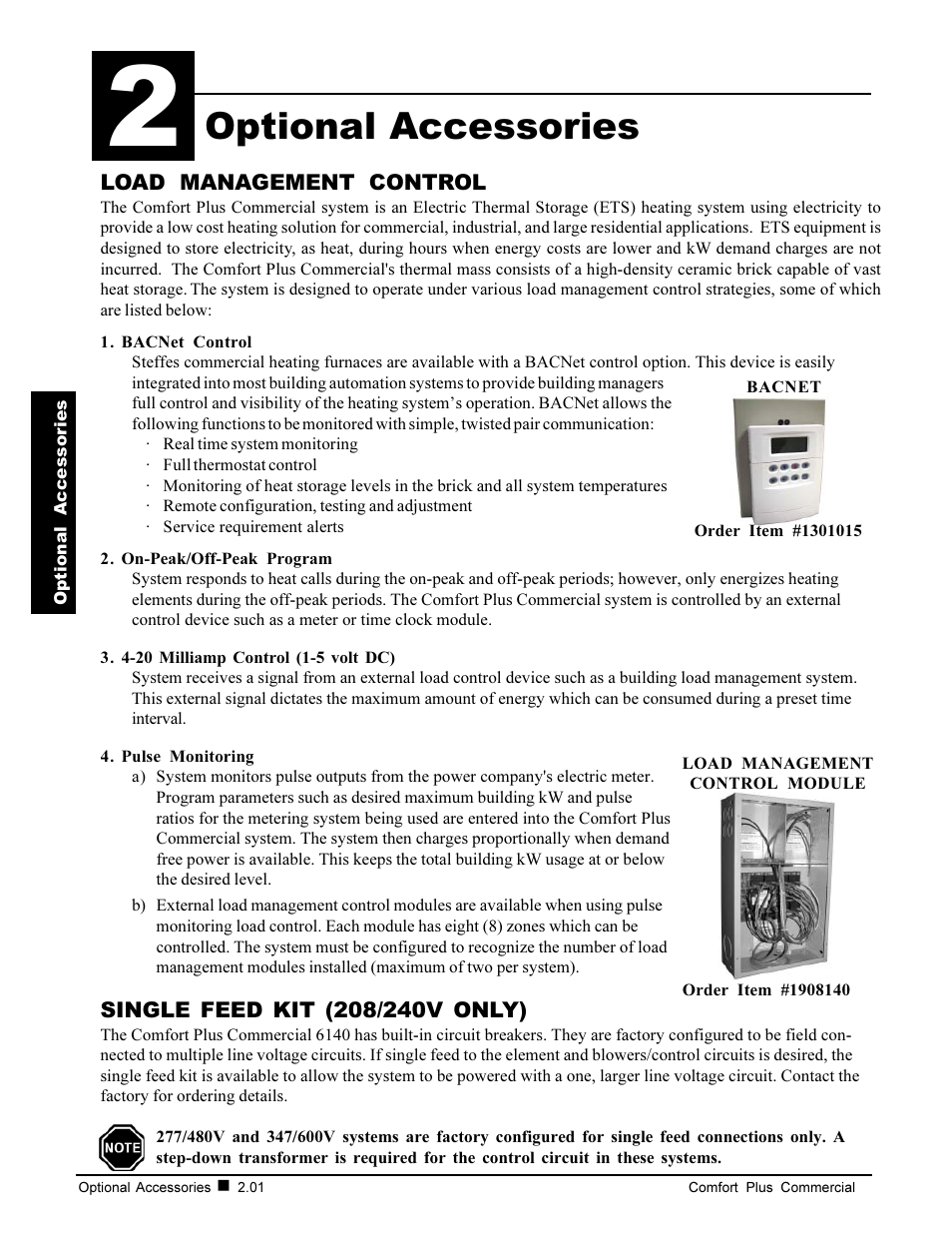 Optional accessories | Steffes 6140 User Manual | Page 8 / 34