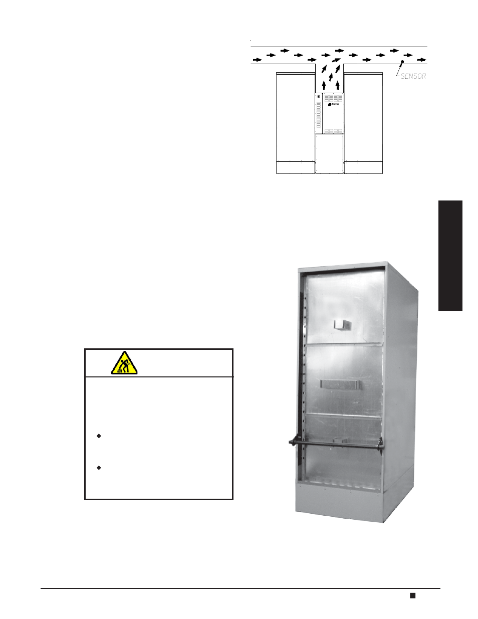 Warning, External duct sensor, Lifting handles | Steffes 8188 User Manual | Page 9 / 36