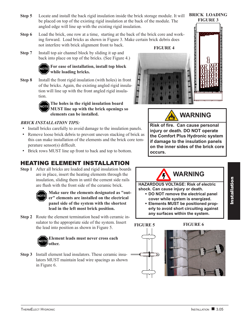 Warning, Heating element installation | Steffes 9180 User Manual | Page 15 / 36