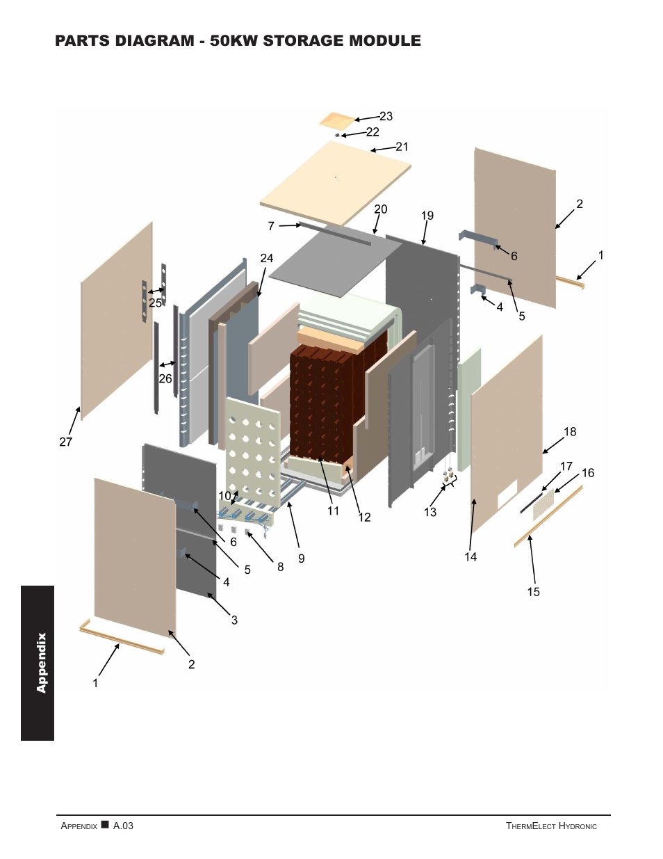 Parts diagram - 50kw storage module | Steffes 9180 User Manual | Page 24 / 36