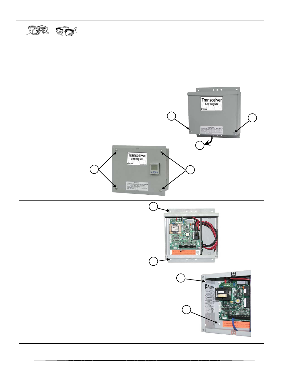 Transceiver installation, Remove enclosure cover, Mount transceiver | Steffes Transceiver User Manual | Page 12 / 28