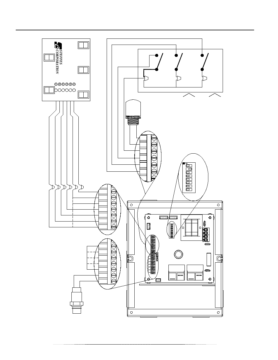 Low voltage wiring diagram, Mu lt ip le s w itc h, Ac e | Os r | Steffes Transceiver User Manual | Page 24 / 28