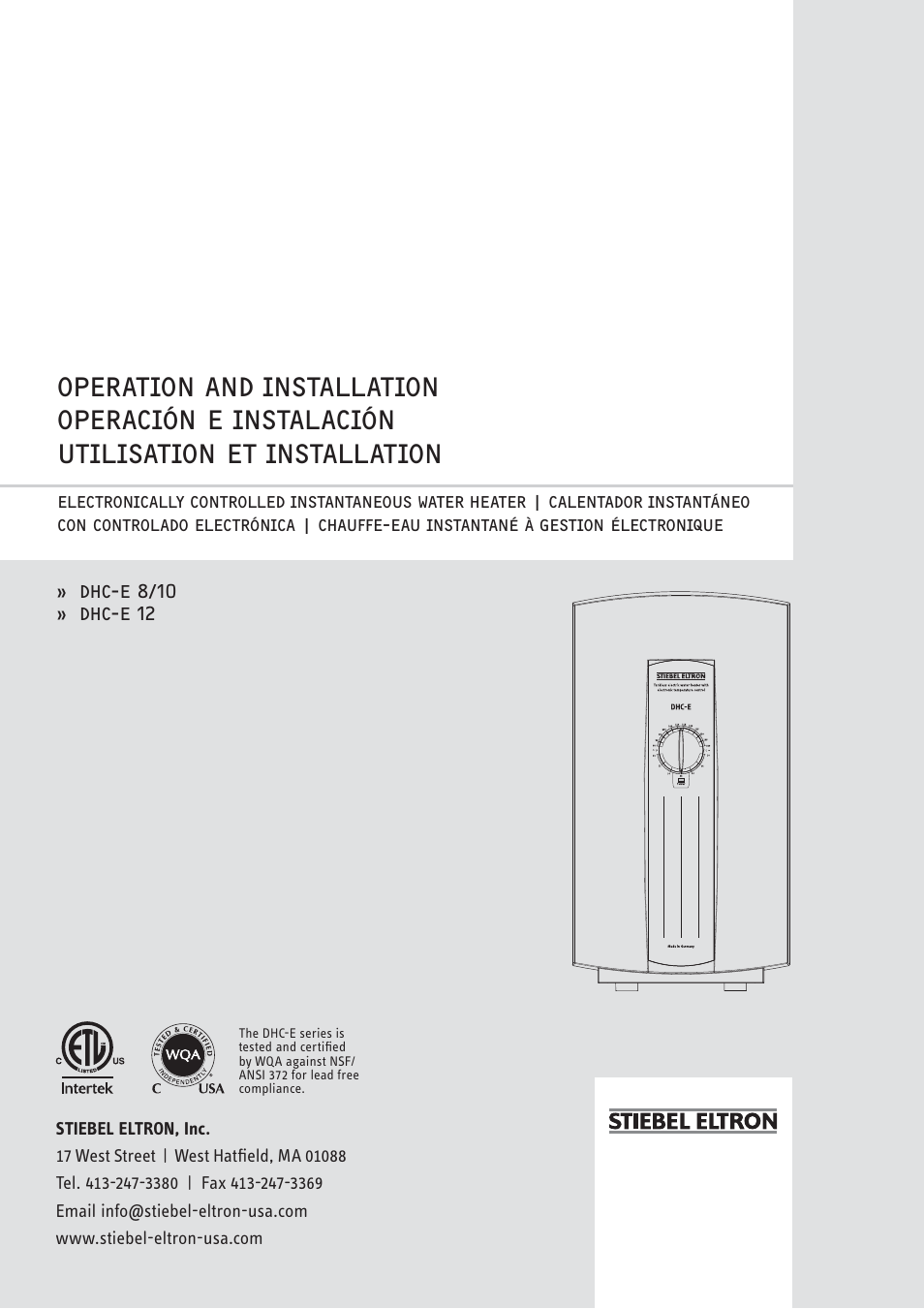 STIEBEL ELTRON DHC-E 12 User Manual | 32 pages