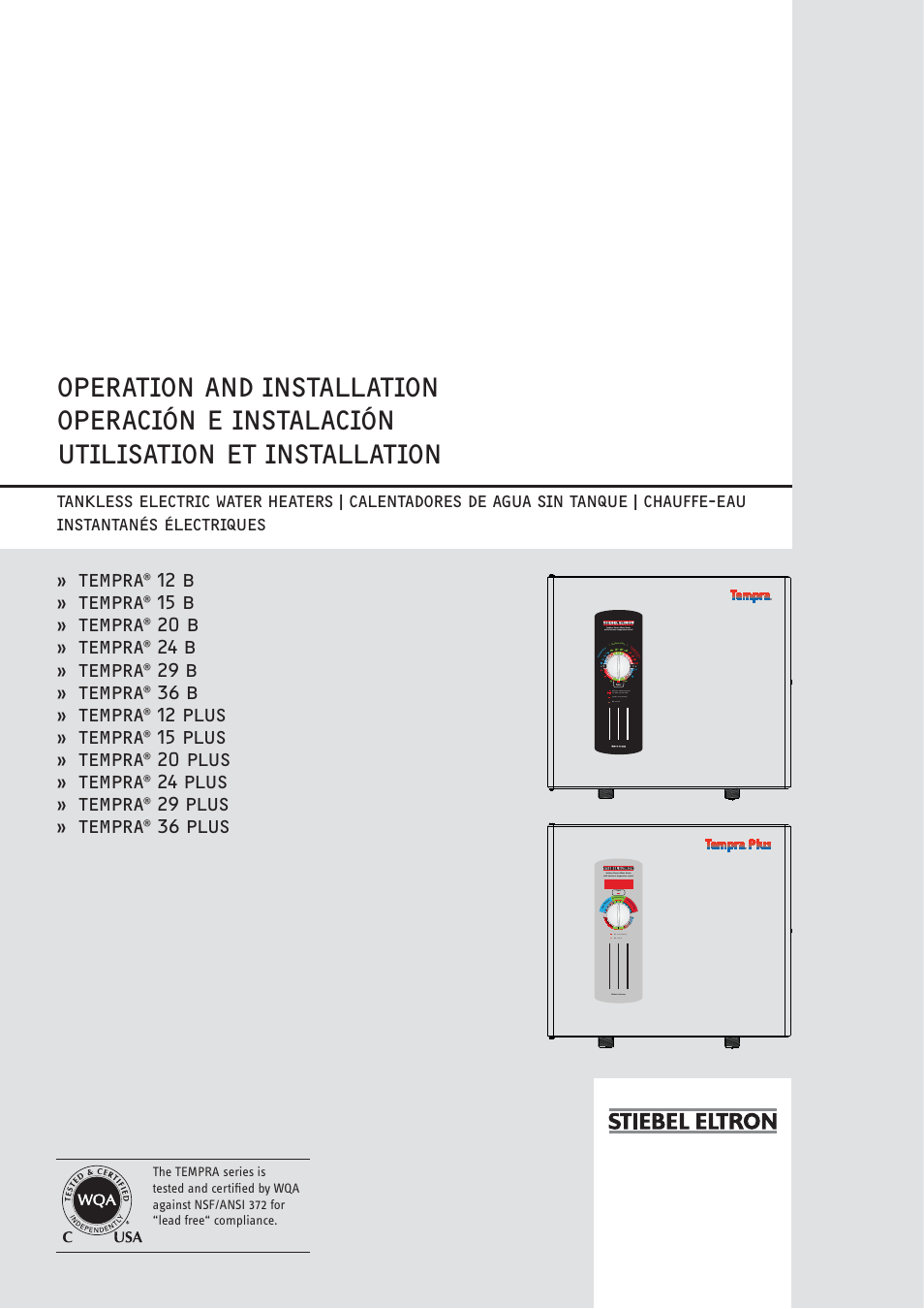 STIEBEL ELTRON TEMPRA 12 B User Manual | 32 pages