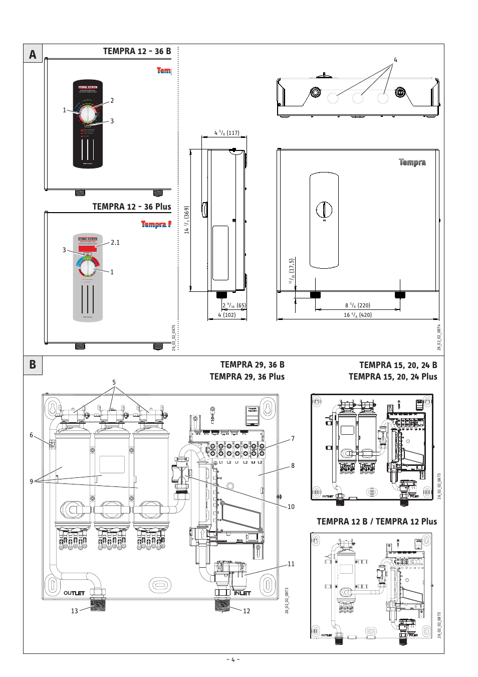 Tempra 12 - 36 b, Tempra 12 - 36 plus | STIEBEL ELTRON TEMPRA 12 B User Manual | Page 4 / 32