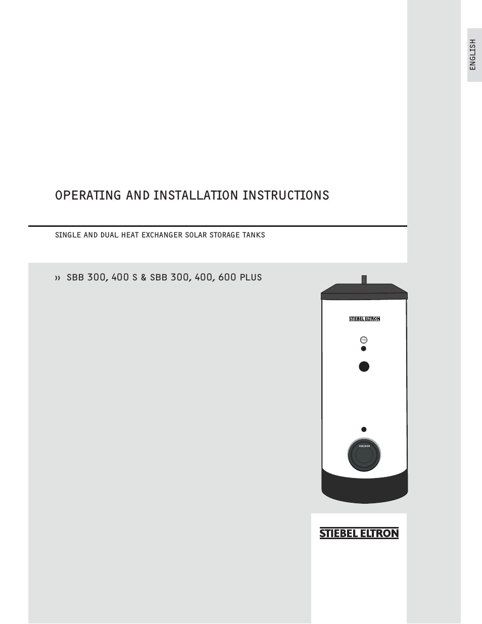 STIEBEL ELTRON SBB 600 PLUS User Manual | 15 pages