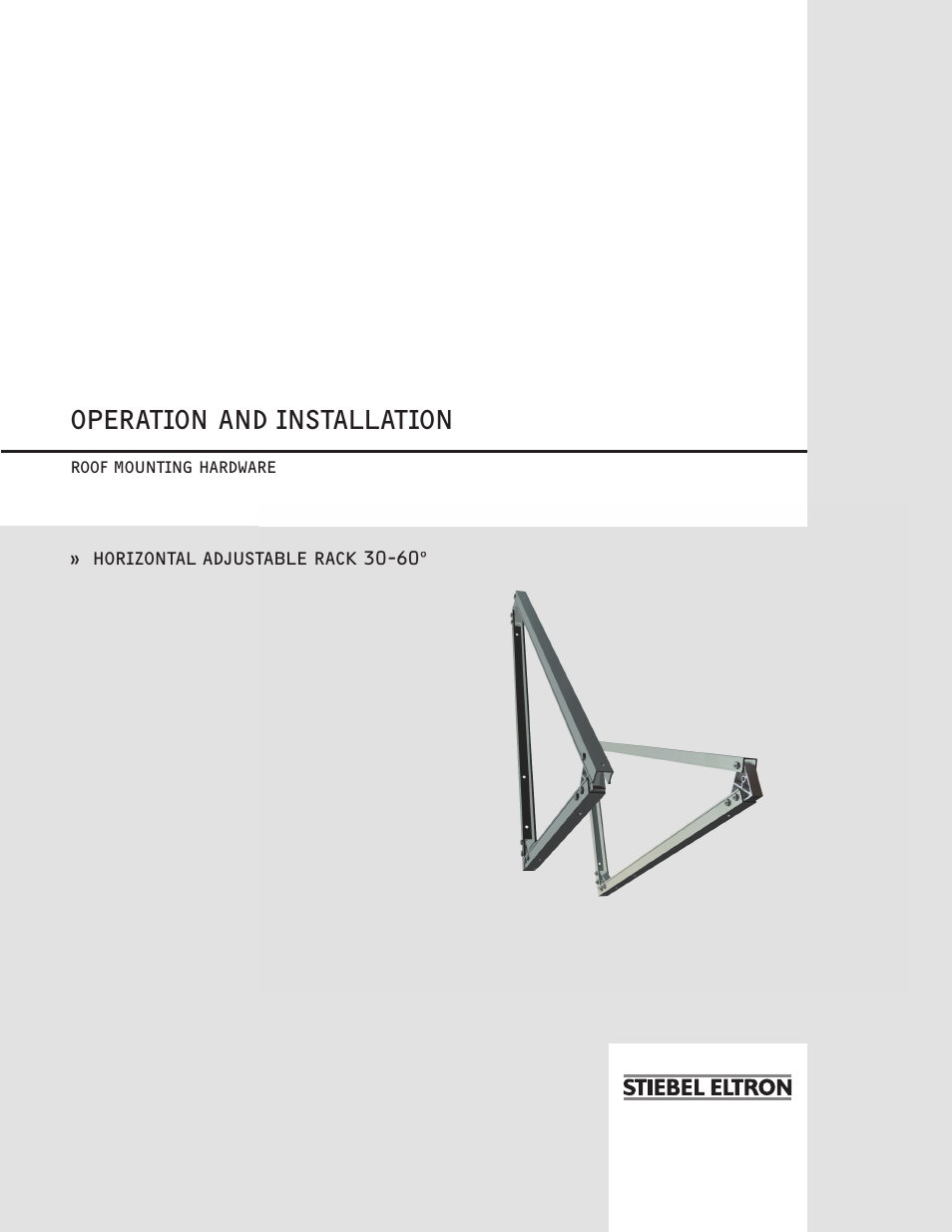 STIEBEL ELTRON HORIZONTAL ADJUSTABLE RACK 30-60 User Manual | 6 pages