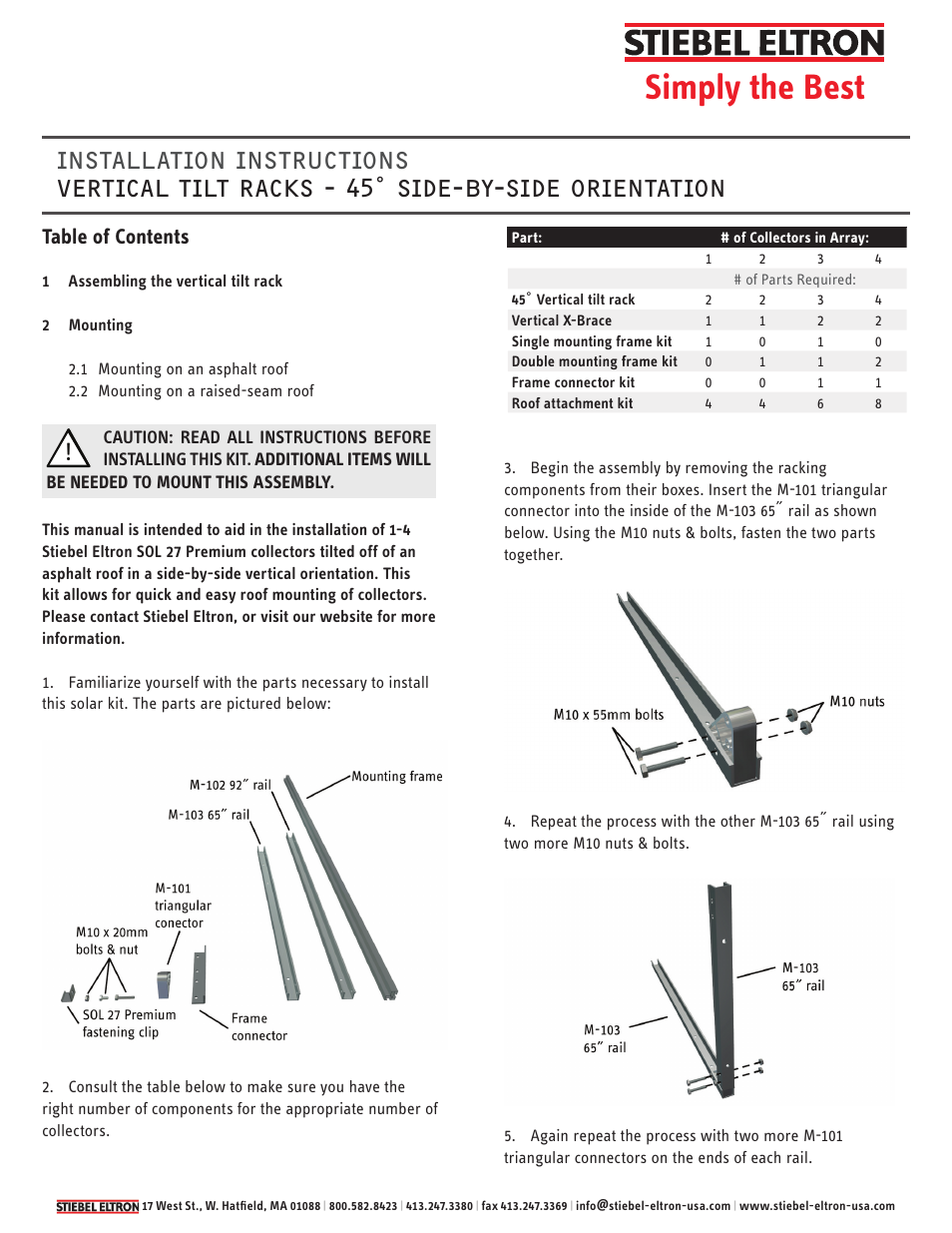 STIEBEL ELTRON VERTICAL TILT RACK 45 User Manual | Page 2 / 6