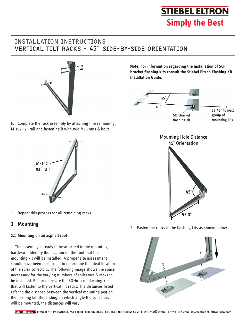 Simply the best, 2 mounting | STIEBEL ELTRON VERTICAL TILT RACK 45 User Manual | Page 3 / 6