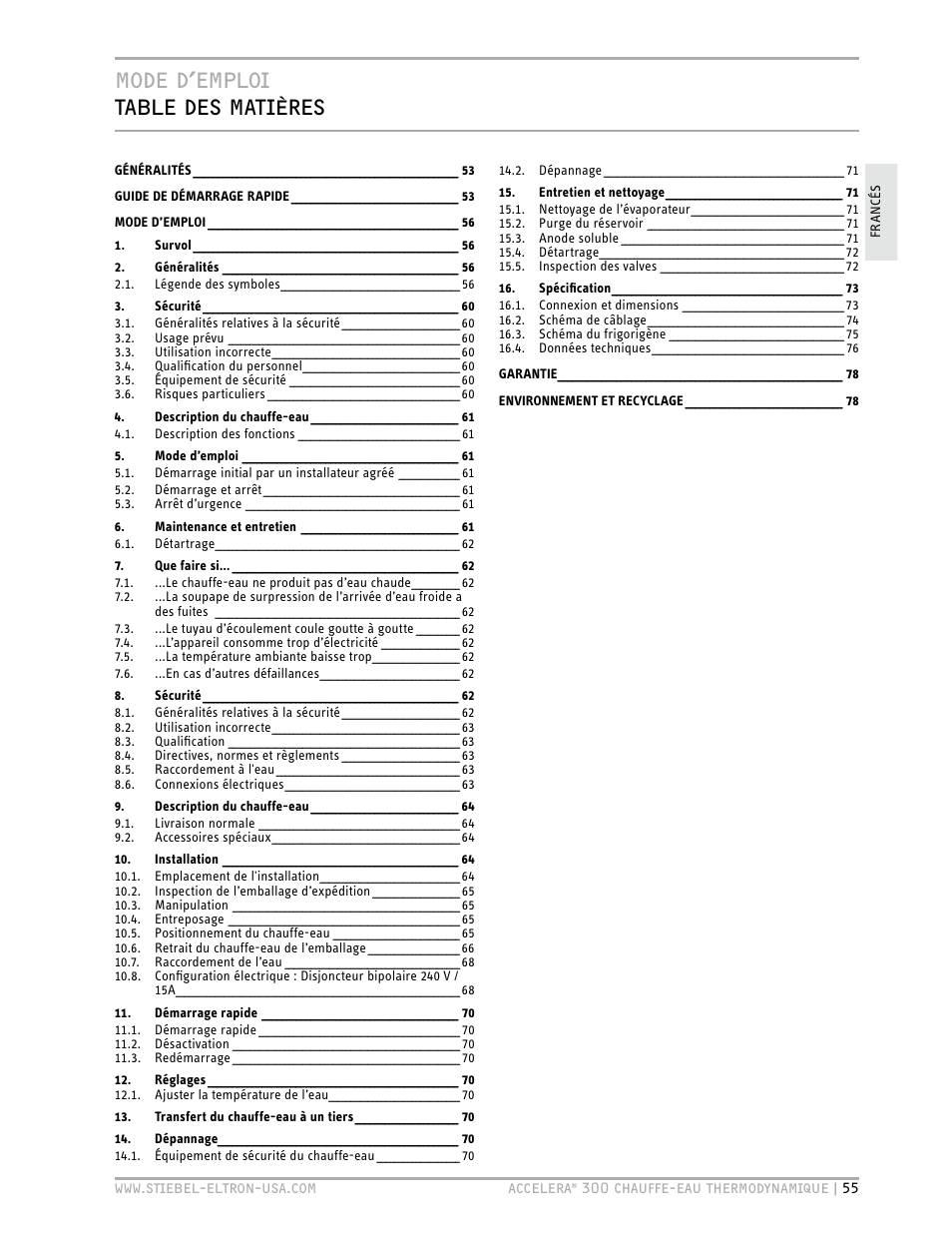 STIEBEL ELTRON Accelera 300 User Manual | Page 57 / 81