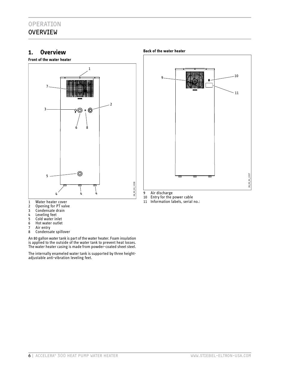 Operation overview, Overview | STIEBEL ELTRON Accelera 300 User Manual | Page 6 / 81