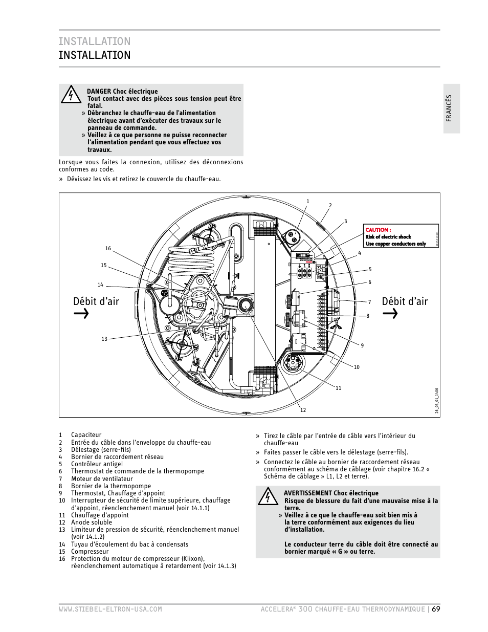 Installation installation, Débit d’air | STIEBEL ELTRON Accelera 300 User Manual | Page 71 / 81