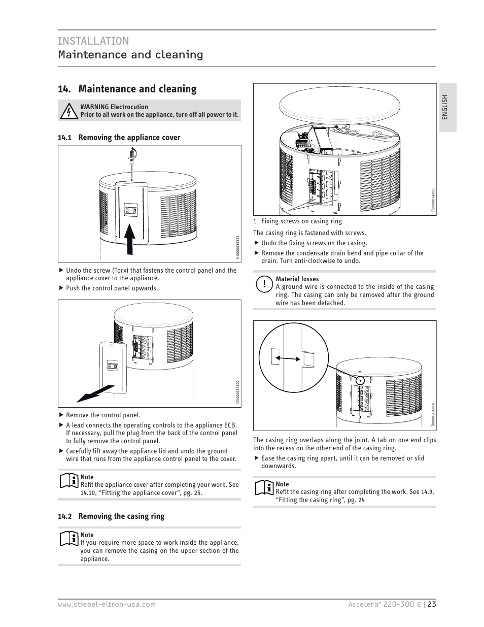STIEBEL ELTRON Accelera 300 E User Manual | Page 23 / 92