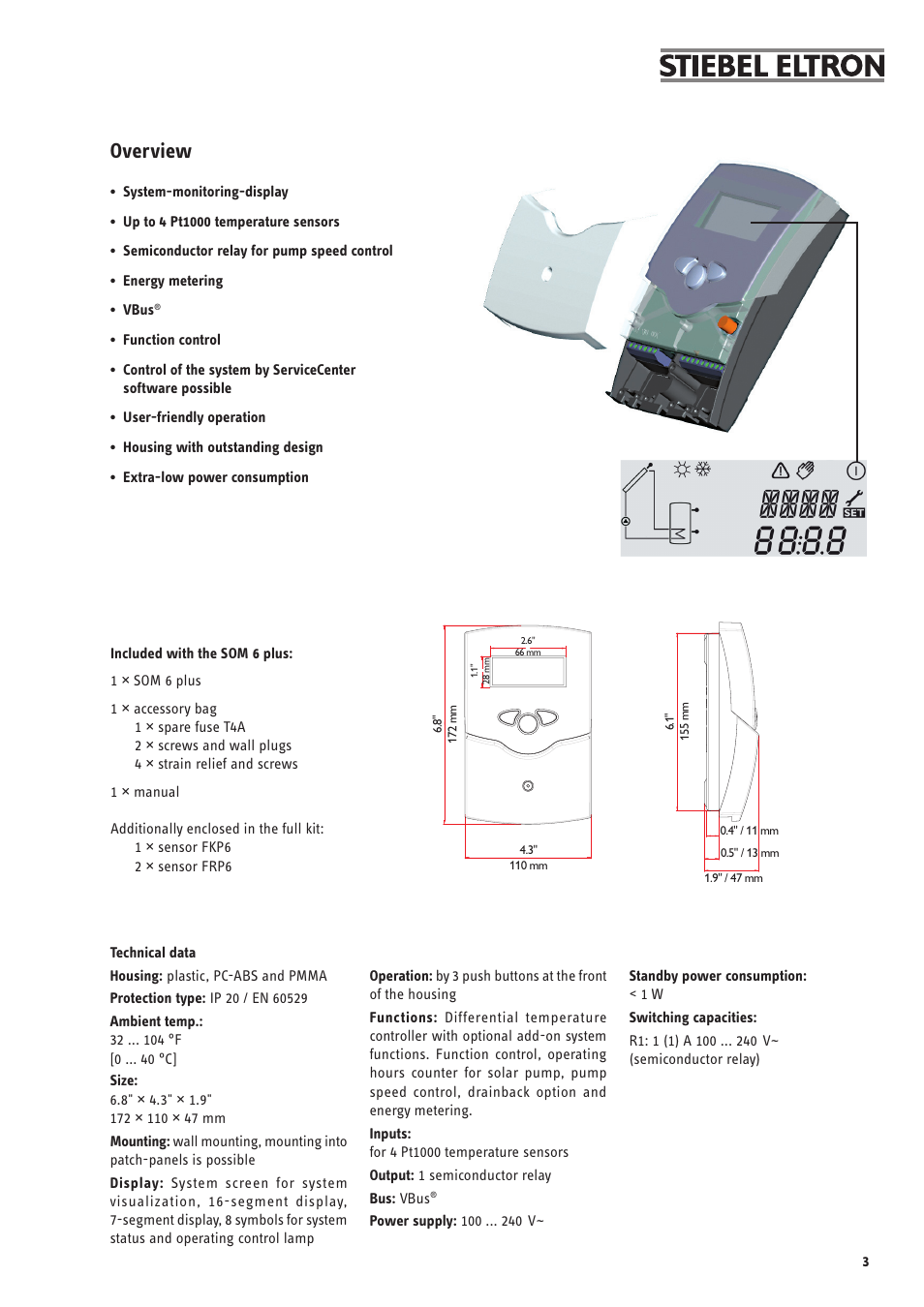 Overview | STIEBEL ELTRON SOM 6 PLUS User Manual | Page 3 / 24