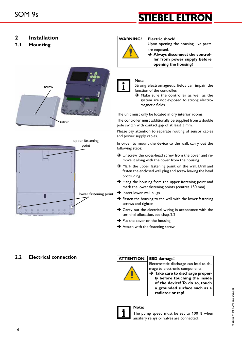 Som 9s, 2installation | STIEBEL ELTRON SOM 9s User Manual | Page 4 / 104
