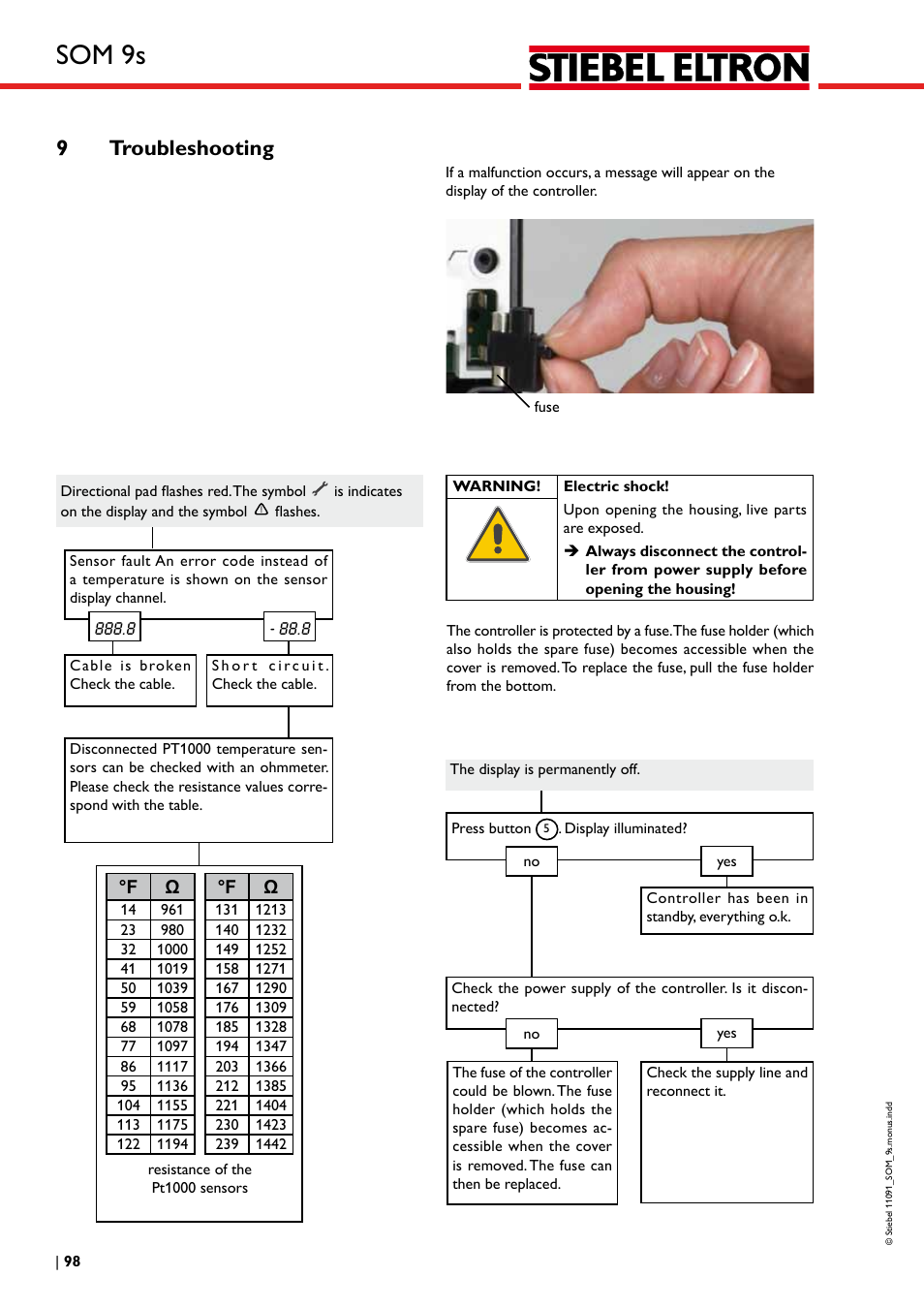 Som 9s, 9troubleshooting | STIEBEL ELTRON SOM 9s User Manual | Page 98 / 104