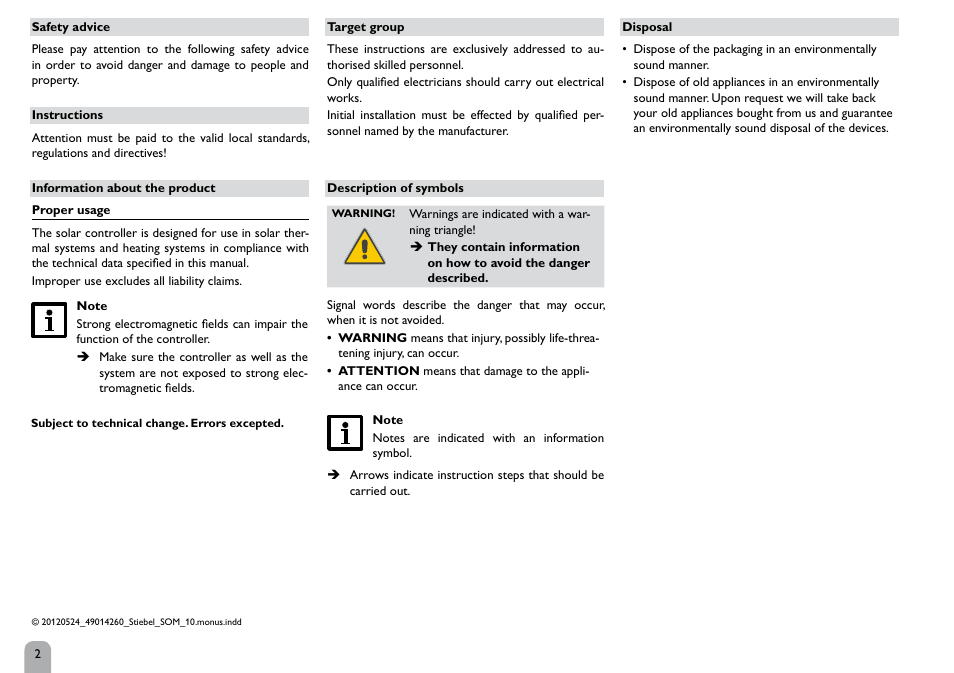 STIEBEL ELTRON SOM 10 User Manual | Page 2 / 84