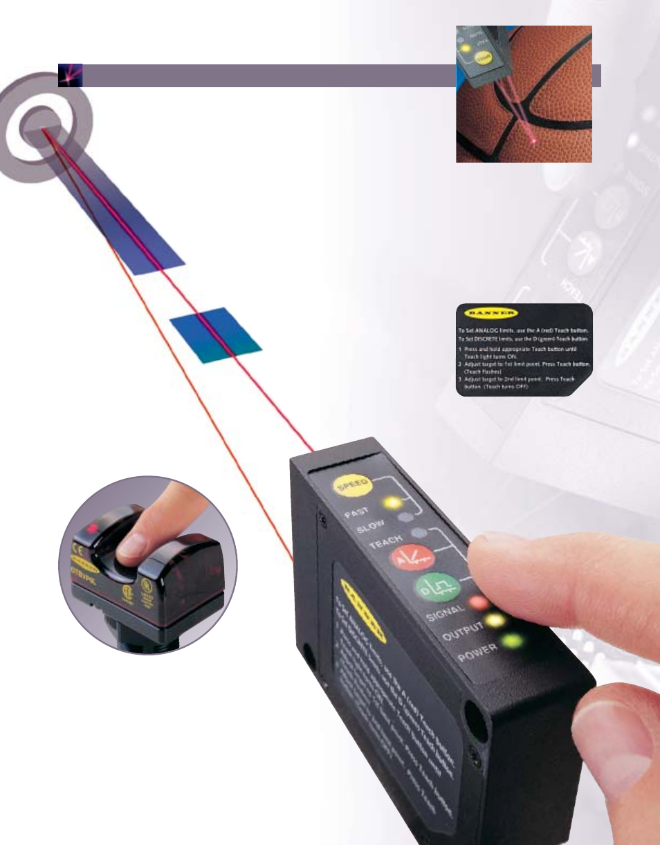 L-gage, The world’s first teachable laser sensor. l-gage, The world’s first teachable laser sensor | Banner Laser Gauging Sensors L-GAGE User Manual | Page 3 / 8