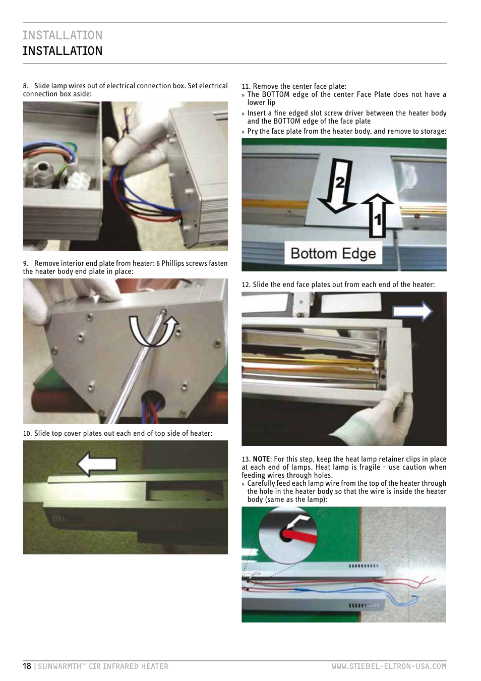 Installation installation | STIEBEL ELTRON SunWarmth CIR 400-2 O User Manual | Page 18 / 72