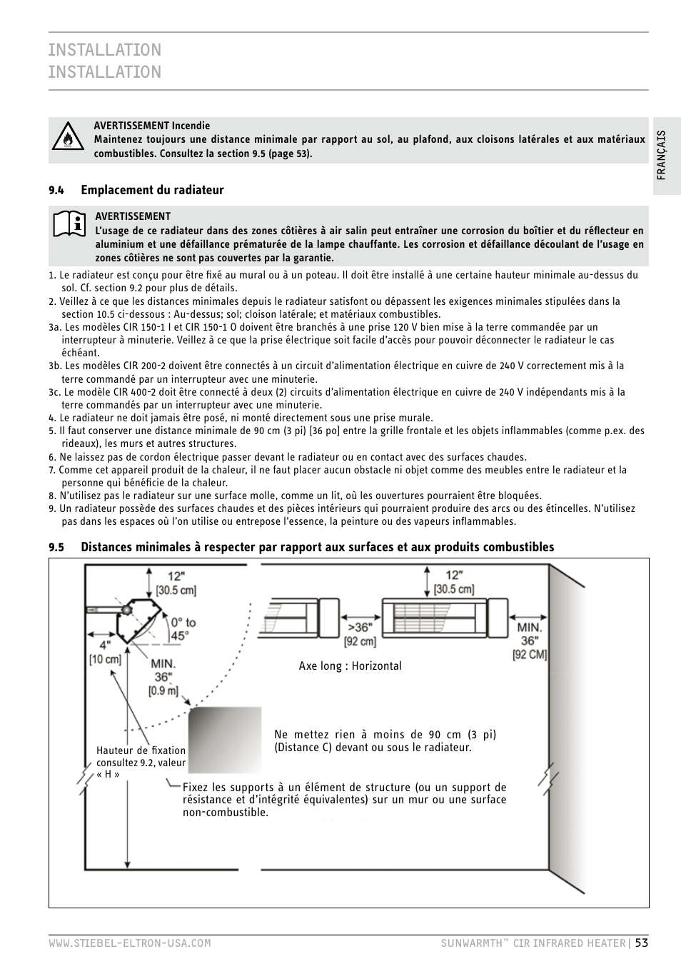 Installation installation | STIEBEL ELTRON SunWarmth CIR 400-2 O User Manual | Page 53 / 72