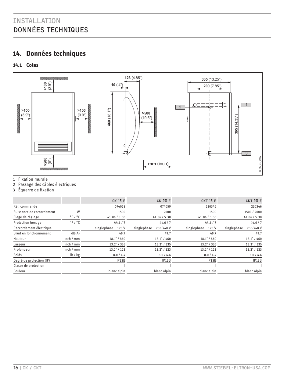1 cotes | STIEBEL ELTRON CKT 20 E User Manual | Page 16 / 28