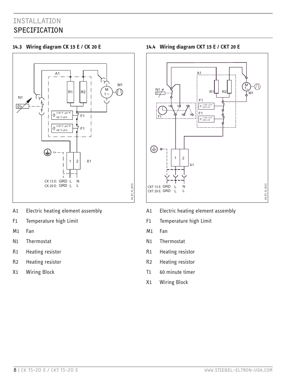 Installation specification | STIEBEL ELTRON CKT 20 E User Manual | Page 8 / 28